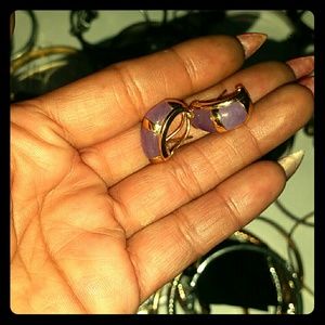 Vintage lavender jade earrings14k
